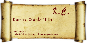 Koris Cecília névjegykártya